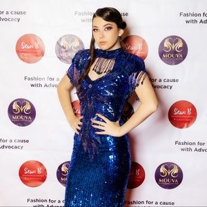 DESIGNER DRESS - VINTAGE. Della Roufogali NITELINE